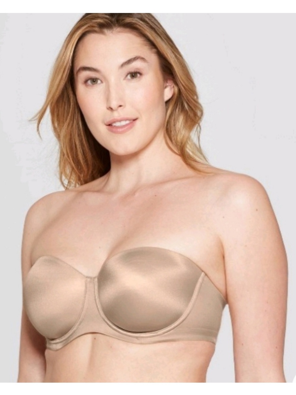NWT Auden Lightly Lined Strapless Bra 38DD Convertible Underwire Beige